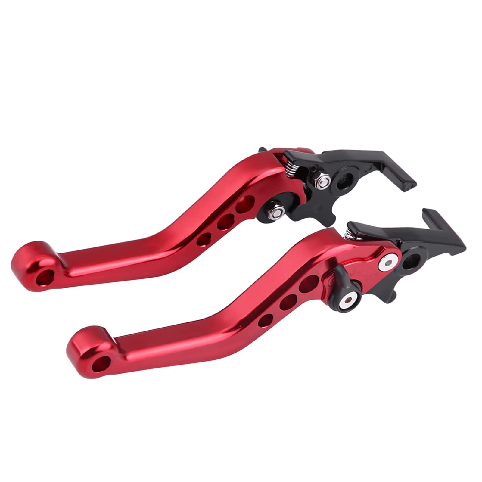 Brake Lever Set, Fydun Clutch Handle Levers 1 Pair CNC Aluminum Motorcycle Scooter Modification Double Disc Brake Lever Universal Brake Lever For Motorcycle(Red)