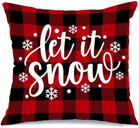 Amazon Com Aeney Christmas Pillow Cover 18x18 For Couch Red And