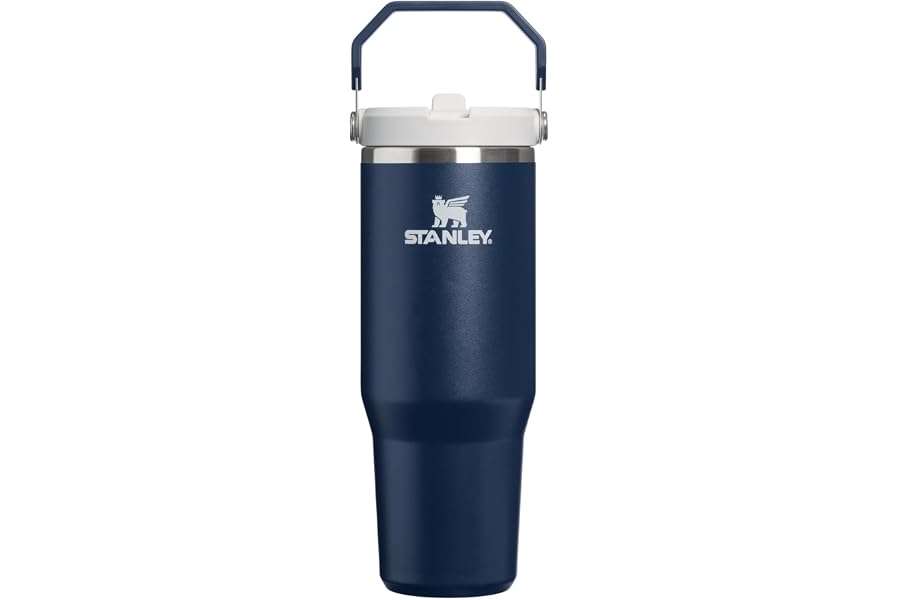 STANLEY IceFlow 2.0 Flip Straw Tumbler, 30 oz, Dark Navy | Easy Carry Handle | Twist On Lid and Flip Up Straw | Leak Resistant Water Bottle | Insulated Stainless Steel | BPA-Free