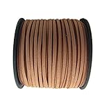 Pandahall 98Yard 90m/roll 3x1.4mm Faux Suede Cord String Leather Lace Beading Thread Suede Lace Double Sided with Roll Spool 295feet