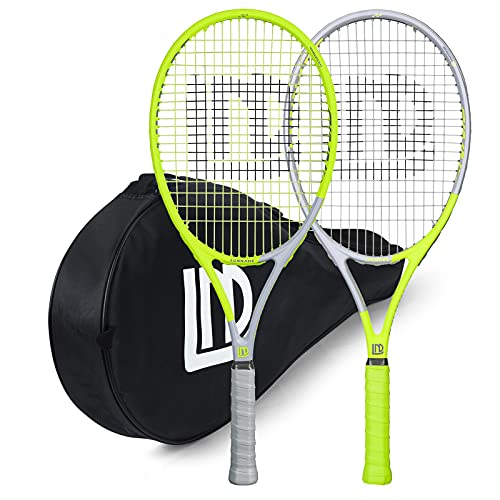 LUNNADE Adults Tennis Racket 27 Inch, Shockproof Carbon Fiber Tennis