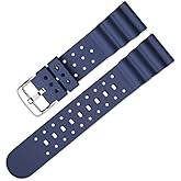 Narako Silicone Curved Line Watch Bands 20mm 22mm Quick Release Replacement Rubber Sport Watch Straps for Diving Watches