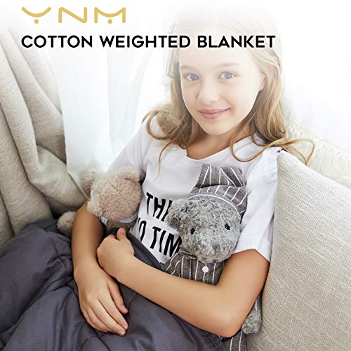 YnM Weighted Blanket (7 lbs for Kids, 41''x60'') 2.0 Heavy Blanket