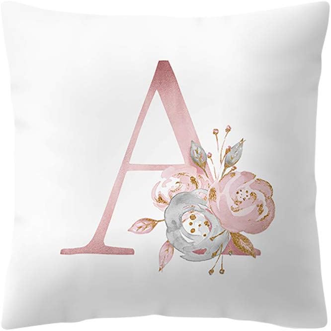 Pillow Protector, Alphabet Pattern Printing Luxurious Scatter Throw Cushion Cases 18 * 18inch, A