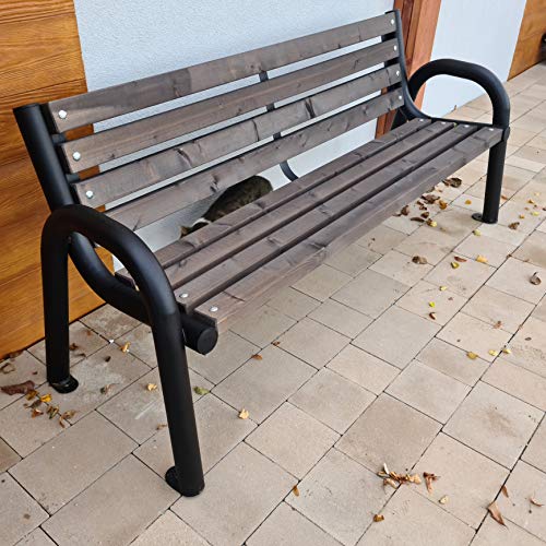 Primario Grande Gartenbank, Parkbank Holz - Gartenmöbel, Outdoor Bank mit 350kg Tragfähigkeit - Sitzbank Wetterfeste, Design Skandinavische (Primario Palisander, 175cm - Gesamtlänge der Bank, CE) – Bild 5