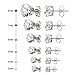 Gifts for her/women 6 pairs 3-8mm mixed sizes womens Surgical 316L stainless steel Cubic Zirconia stud earrings