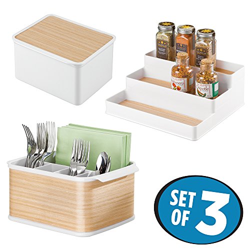 Mdesign Kitchen Storage Set Cutlery Caddy Spice Rack Organizer