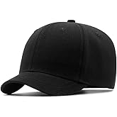 XXL Short Brim Baseball Cap for Men Short Bill Trucker Hat Casual Peaked Cap