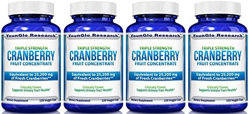 Cranberry Pills - Triple Strength PACRAN Concentrate - Supports Urinary Tract Health - 120 Soy-Free Non-GMO Vegetarian Capsules (4 Pack)
