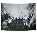 Prabahdak Misty Forest Tapestry Grey Fog Tapestry 3D Forest Tree Tapestry Nature Landscape Wall Hanging Tapestry Mandala Bohemian Tapestry for Bedroom Living Room Dorm