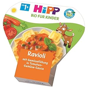 HiPP Kinder-Bio-Ravioli mit Tomaten-Gemüse-Sauce, 6er Pack (6 x 250 g)