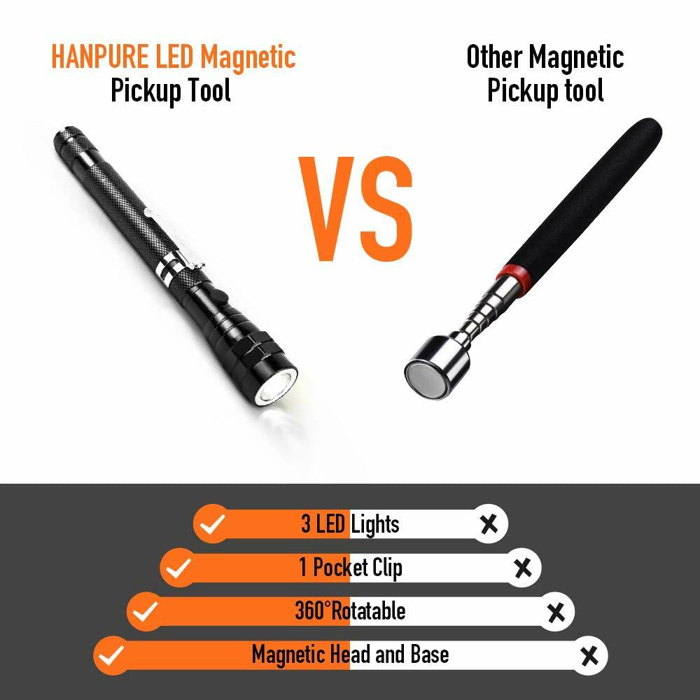 Gifts for Men Dad,Magnet Tool Telescoping Magnetic Pickup Light,22