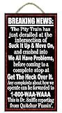 Funny Sign No Whining Office Gift Pity Party Black Slatted Wood Sign
