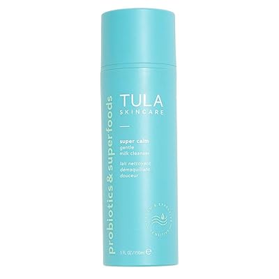 TULA Probiotic Skin Care Super Calm Gentle Milk Cleanser | Nourishing and Calming for Sensitive Skin with Colloidal Oatmeal, Cucumber &amp; Ginger | 5 fl. oz