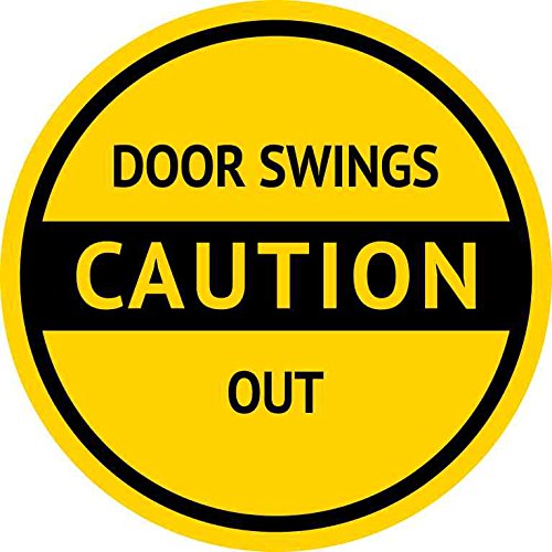 5inx5in Caution Door Swings Out Sticker Vinyl Business Sign Decal Stickers by StickerTalk