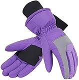 Simplicity Women's 3M Thinsulate Waterproof Outdoors Ski Gloves,S,Purple