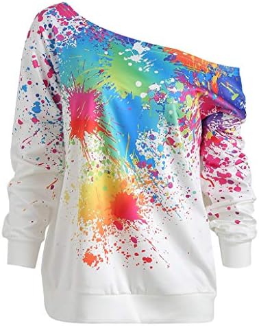 Wugeshangmao Women's Christmas Pullover, Ladies Christmas Elk Print Cold Shoulder Blouse Tops Tunic Plus Size