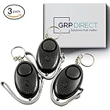 Personal Alarm, Personal Alarms for Women, Personal Alarm Keychain, Self Defense Safety Keychain, Sound Safe Alarm, 130db, 3 PACK - by GRP Direct