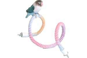 AXOMPLX Rope Perches for Bird Cages, Bendable Parrot Bird Perch Rope Stand for Cage, Stand Climbing Stand for Cockatiels, Lov