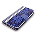 S7 Edge Case, Galaxy S7 Edge Case, Cellularvilla [Diamond Jewel] Embossed Flower Design Premium Pu Leather Wallet Case [Card Slots] Folio Flip Cover for Samsung Galaxy S7 Edge (Navy Blue Bling)