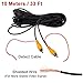 RCA Car Reverse Rear View Parking Camera Video Audio Extension 6M Cable with Detection Wire (Male to Male 10 Meters)