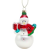 Christmas Tree Hanging Ornament Snowman Figurine Decoration Glass Hand Blown Holiday Xmas Keepsake for Holidays Home Parties