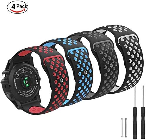 HMJ Band Soft Silicone Sport Watch Band Replacement Wristband Strap Compatible with Garmin Fenix 3 / Fenix 3 HR/Fenix 5X/5X Plus D2 Delta PX/DescentSmart Watch