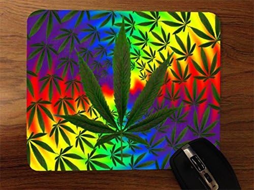Weed Leaves Desktop Office Silicone Mouse Pad by Demon Decal