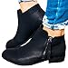 Boots for Women Ankle Winter Low Heel Western Side Zipper Pointed Toe Solid Color