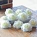 PARTY JOY Artificial Silk Rose Flower Heads Fabric Floral DIY For Wedding Home Flower Wall Decor,Pack of 10 (Milk white)
