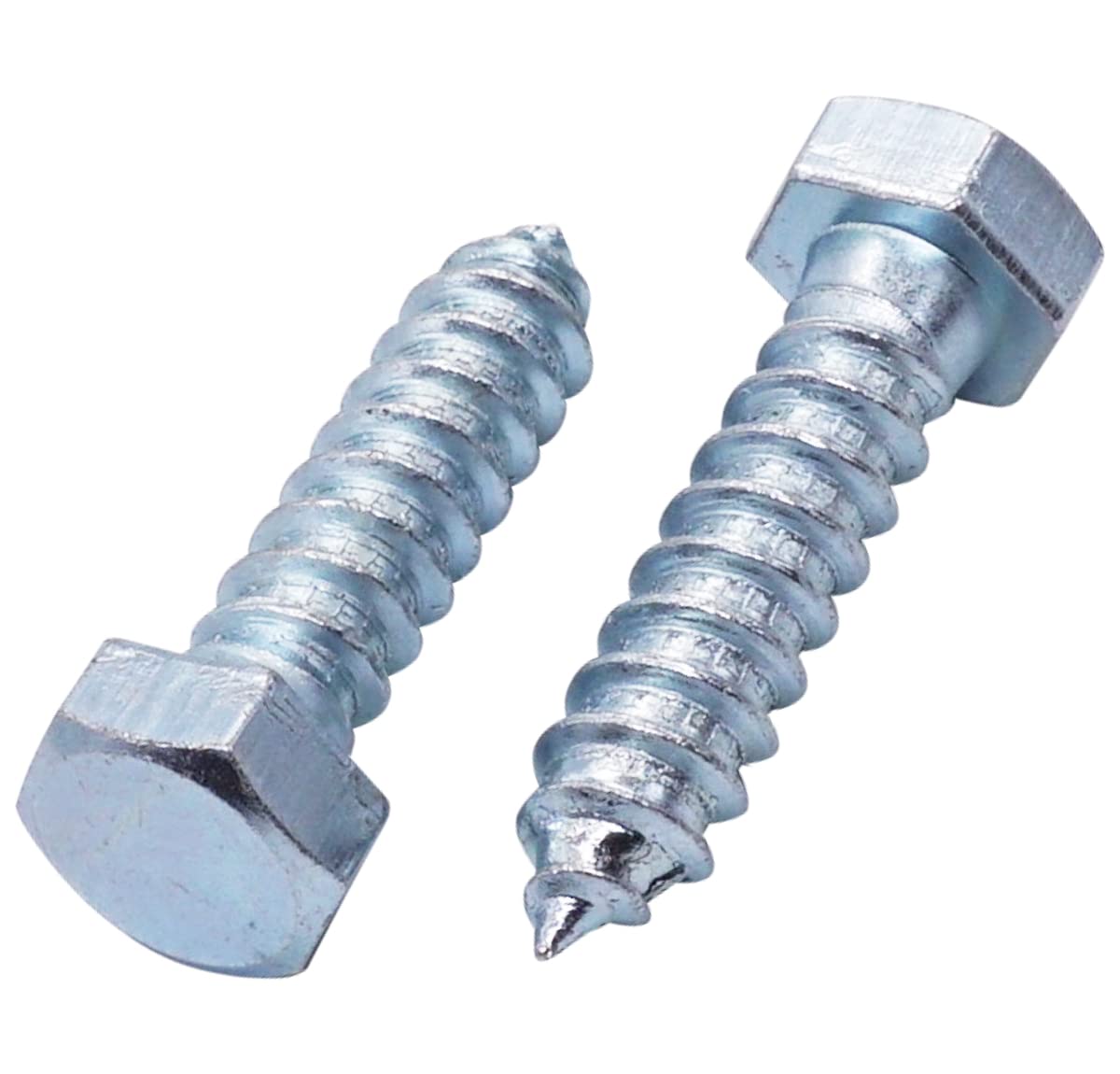 SKIR'CO (4 pcs) DIN 571 Zinc Plated Steel Hexagon Head Wood Screws M12 x 50 mm, Coach Screws, Hex Screw, Lag Bolts