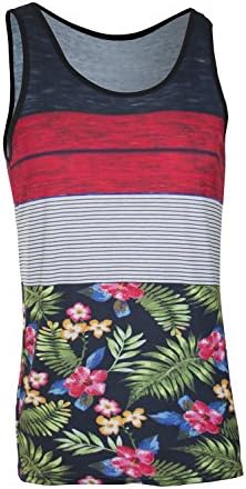 Pacific Surf Men's Tank Slim Fit Muscle Shirt Tropical Lines M