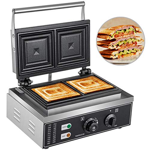 VEVOR 110V Commercial Sandwich Machine, 1500W Electric Sandwich Grill
