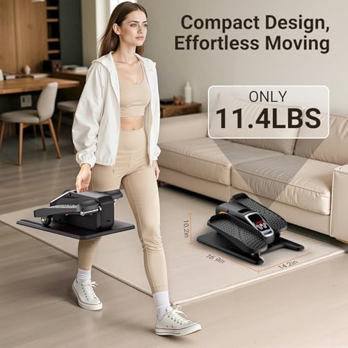 Elliptical Machine, آلة بيومية, Under Desk Ellipse, Leg Exerciser for Senior, Quiet and Compact Electric Seated Pedal Exerciser, for Home with Display Monitor, Remote Control and 12 Adjustable Speeds