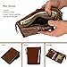 Mens Wallet, Minimalist Vintage Cowhide Leather Wallet With Coin Zipper Pocket (Brown)