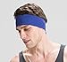 Fashion Adjustable Breathable Cotton Sports and Sleep Headband Headphones Pure Color Logo Invisible- FIRIK- Blue