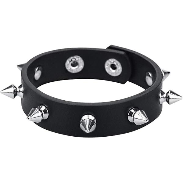 Amazon.com: taffeta alley Leather Studded Spike Bracelets  display picture 3