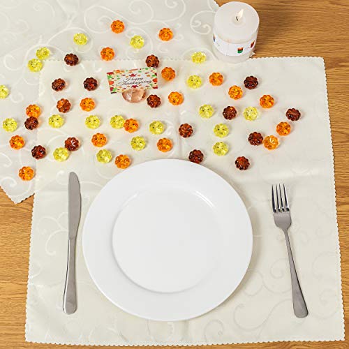 AiFanS Acrylic Pumkin for Thanksgiving Decoration,Table Scatter or Vase Fillers(Yellow,Orange,Brown,1 Inch,90 Piece) - Thumbnail 4