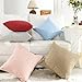 Home Brilliant Pink Throw Pillow Cover 26x26 Lined Linen Large Square Euro Sham for Bed Sofa, Baby Pink, 26 x 26 inches(66cm)