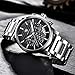 BENYAR Quartz Chronograph Waterproof Watches Business Sport Stainless Steel Band Strap Wrist Watch for Men (Steel Black B)