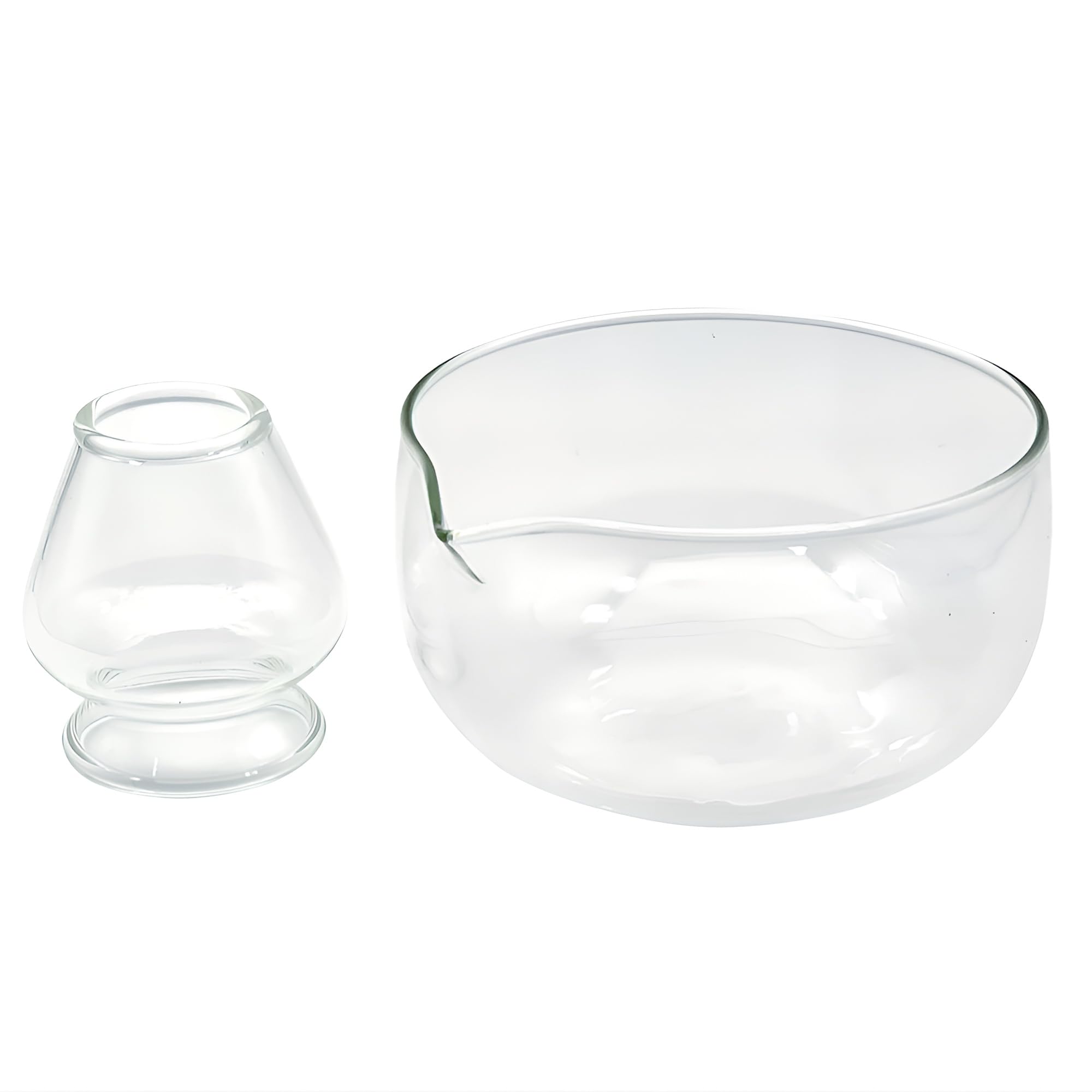 Photo 1 of LamChyar Matcha Bowl with Spout, Matcha Whisk Holder, Glass Matcha Bowl and Whisk Holder Set, Exquisite Matcha Set for Tea Ceremony