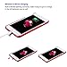 Antye Qi Wireless Charger Charging Receiver Case for iPhone 7 Plus, Matte Coated Finish & Ultra Slim Phone Back Cover Case with Flexible Connector - Red