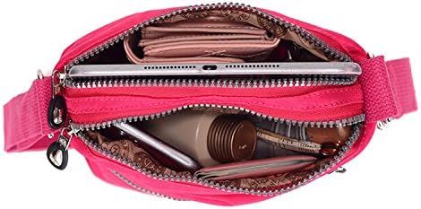Tiny Chou Multilayer Zipper Pockets Water Resistant Nylon Fabric Crossbody Bag Shoulder Bag for Girl
