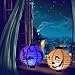 EverKid Halloween Decorations Paper Lanterns with LED Light, pack of 5 - Skeleton,Bats,Jack-O,Spiders