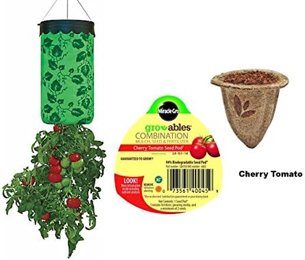 Upside down Cherry Tomato Planter Kit - Topsy Turvy Tomato Planter with Miracle-Gro Gro-ables Tomato Cherry Seed Pod
