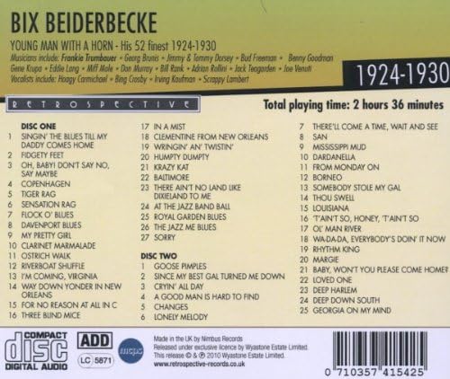 Bix Beiderbecke - His 52 Finest, multi-coloured - Image 3
