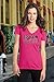 Fight Like a Girl Signature Breast Cancer T-Shirt Ladies V-Neck Hot Pink