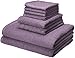 AmazonBasics Quick-Dry Bathroom Towels, 100% Cotton, 8-Piece Set, Lavender primary
