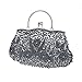Albabara Satin Beaded Handmade Clutch Purse Evening Handbags,Grey
