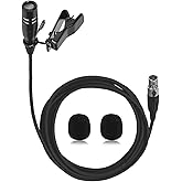XHXJCYS Lavalier Lapel Microphone Unidirectional Condenser Super Cardioid Mic Compatible with AKG Wireless Bodypack Transmitter System with Mini XLR 3 Pin TA3F Plug